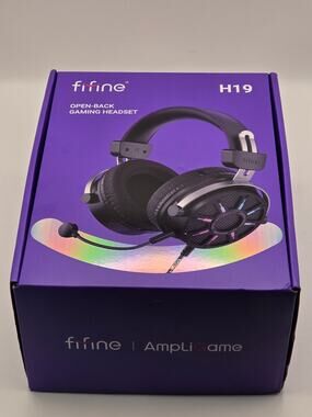 FIFINE AmpliGame H19 Open Back Gaming Headset 7.1 RGB USB White w/Mic